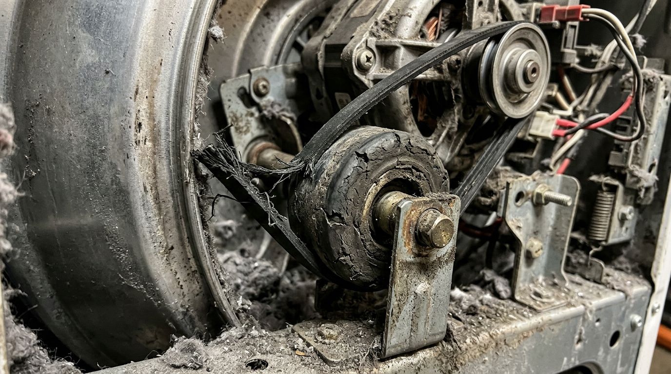 dryer internal mechanics drum roller and belt