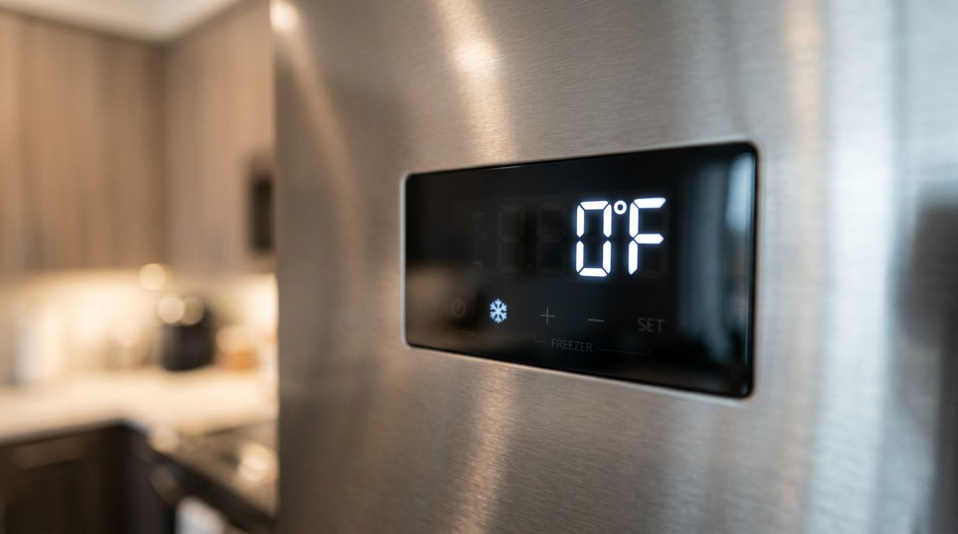 Refrigerator freezer temperature setting display